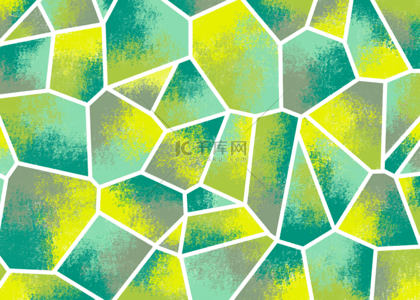 绿色抽象几何背景图片_拼贴华丽地砖纹理