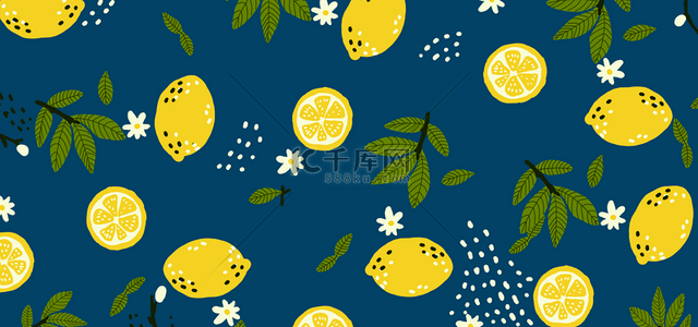 柠檬深蓝色背景创意抽象背景