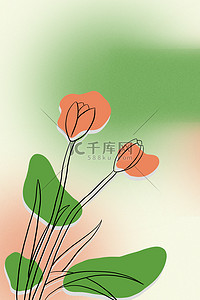 绿色海报植物背景图片_春分花绿色渐变节气海报