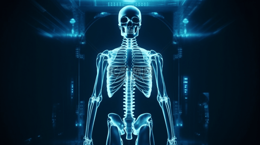 人体跳绳背景图片_科技医疗X光检查人体