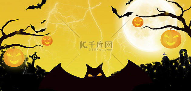 卡通舞会背景背景图片_万圣节蝙蝠卡通海报背景