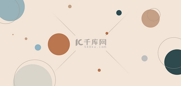 扁平几何文艺小背景图片_简约几何莫兰迪色文艺扁平banner