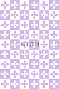 紫色、花朵背景图片_紫色底纹花朵方格紫色卡通简约