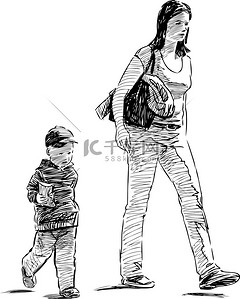 年轻人年轻人背景图片_母亲和儿子