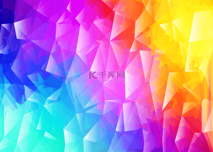 彩色时尚几何背景图片_彩虹全息渐变抽象几何背景