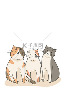 动物猫卡通可爱彩色背景
