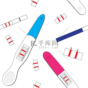 不孕不育卡通背景图片_怀孕测试-无缝模式