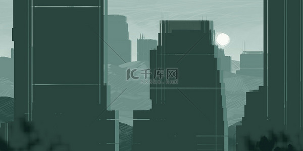 城市2d背景图片_2d 插图。摩天大楼城市大都市。数字艺术。手工数码绘画. 