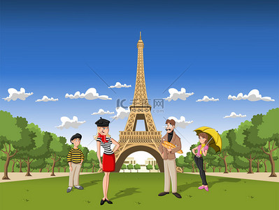 在巴黎的卡通家族