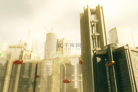 汽车之城背景图片_自主电动汽车之城未来3D示范