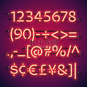 发光艺术字体背景图片_发光的霓虹灯栏数字