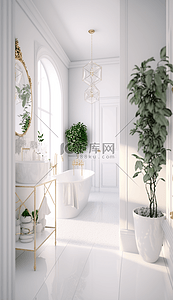 家装室内设计背景图片_白色卫生间室内设计