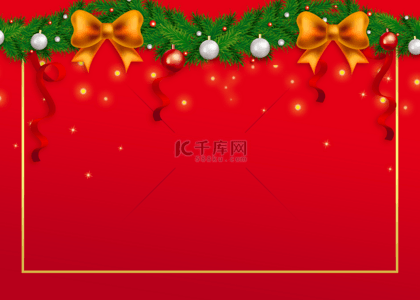 红色首背景图片_圣诞节丝带艺术红色背景