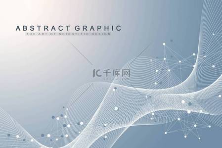 高压测试背景图片_大的基因组数据可视化。dna 螺旋, dna 链, dna 测试. 分子或原子, 神经元。科学或医学背景的抽象结构, 横幅