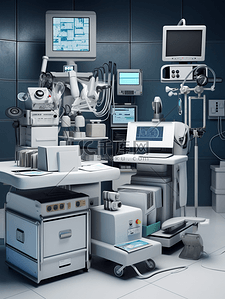 设备器械背景图片_3D立体医疗设备