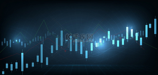 金融数据曲线蓝黑商务科技风banner