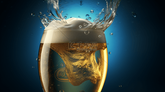 扎啤广告背景图片_夏季啤酒创意广告背景