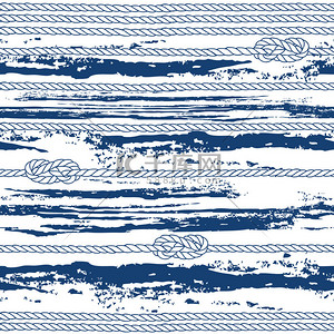 蓝色条纹背景纹理背景图片_无缝模式与船用绳