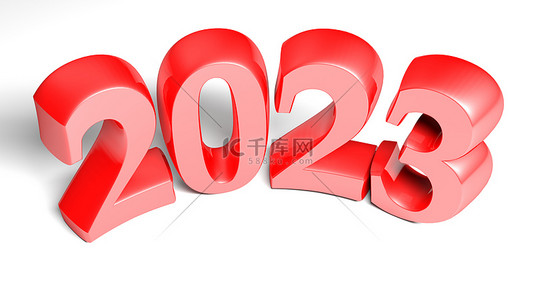 red背景图片_2023 red bent write isolated on white background - 3D rendering illustration