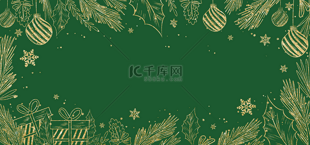 喜庆底纹壁纸背景图片_雪花绿色底纹冬季植物背景