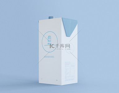 3D说明。现实的牛奶包装在孤立的背景下。牛奶纸盒。营养和粮食概念.