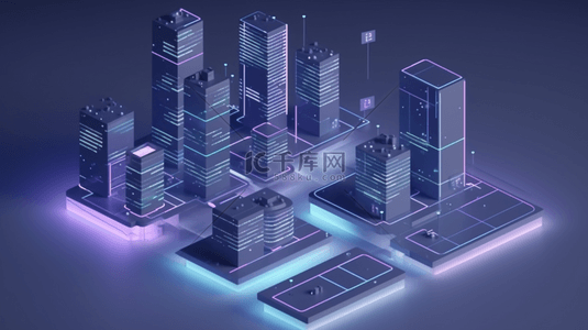 蓝色智慧城市背景图片_蓝色商务科技智慧城市建筑