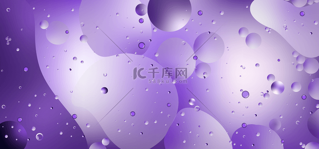 油脂阻塞背景图片_水滴和油抽象风格紫色背景