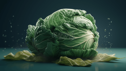 有机广告背景图片_创意新鲜蔬菜卷心菜广告