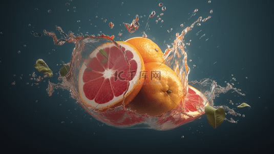 橙子创意背景图片_新鲜水果橙子创意广告