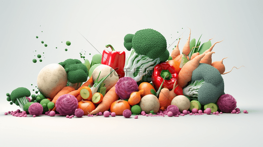 创意新鲜蔬菜组合食物