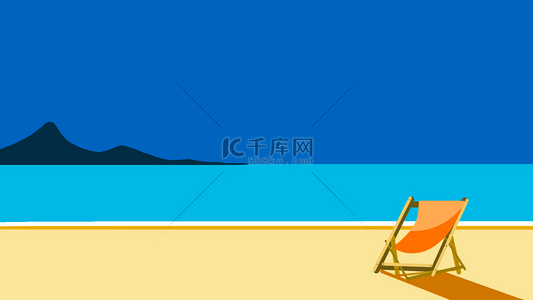 海边蓝色背景图片_极简主义风格海边度假电脑壁纸背景