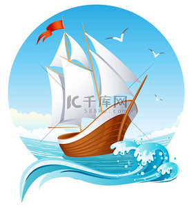 icon线上背景图片_航行船舶