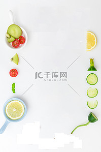 白色简约海报背景图片_轻食蔬菜白色简约轻食主义海波