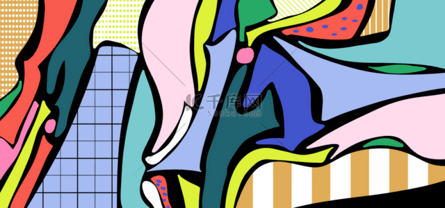 彩色装饰花纹背景图片_几何形状彩色抽象花纹背景