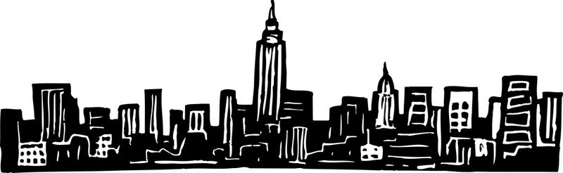 木刻背景图片_纽约城的木刻插图