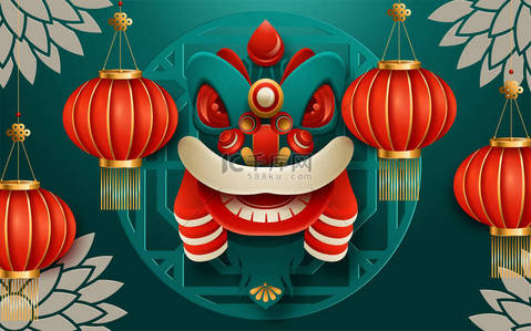 spring背景图片_Happy new year banner design with spring. Translation : Happy New Year. Vector illustration