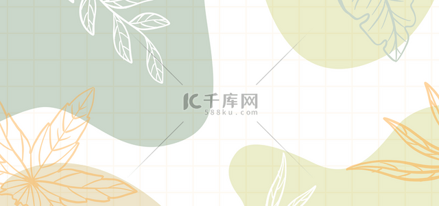 几何海报设计背景图片_植物抽象线条渐变树叶背景