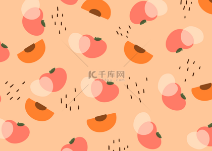 热带桃果图案抽象背景
