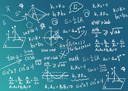 黑板背景数学背景图片_蓝色渐变底纹教育数学公式背景