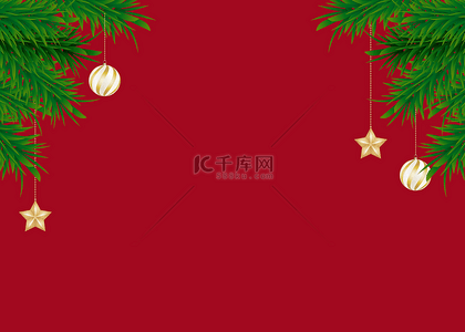 圣诞节装饰可爱圣诞树挂件红色背景