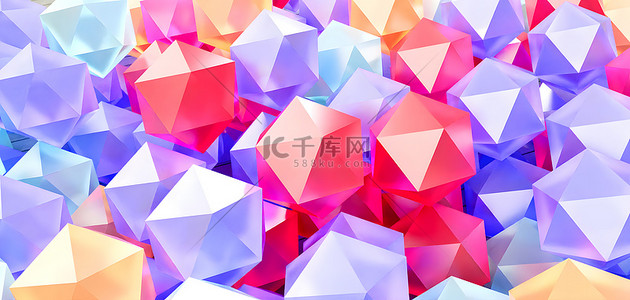 几何多边形玻璃宝石C4D