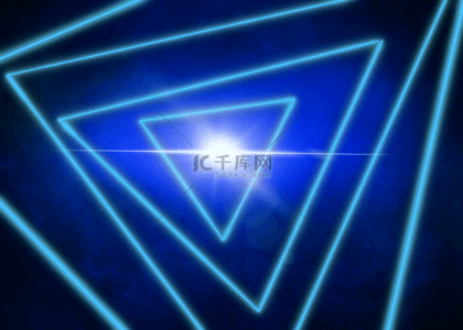 创新蓝色科技背景图片_抽象风格几何三角艺术背景