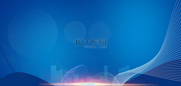 企业会议科技背景背景图片_商务线条蓝色简约大气