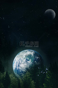 环保树木背景图片_地球环保地球日世界地球日黑色