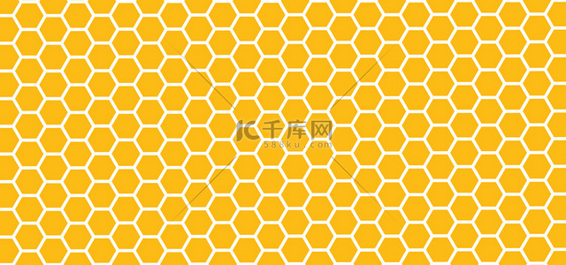六边形抽象黄色蜂窝背景