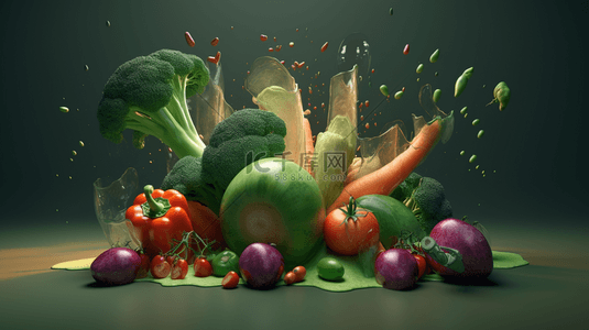 创意新鲜蔬菜组合广告