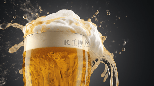 扎啤广告背景图片_夏季清凉啤酒创意