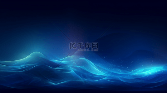 AIGC背景图片_蓝色创意科技光效变幻线背景