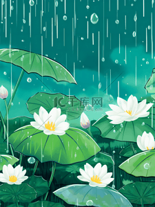 夏季谷雨节气简约背景