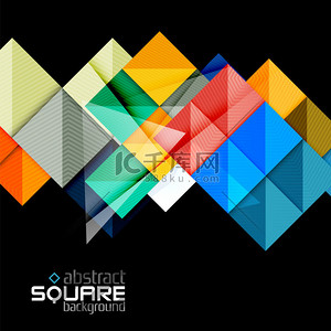 几何发光背景背景图片_黑色有光泽的颜色方块。几何抽象背景